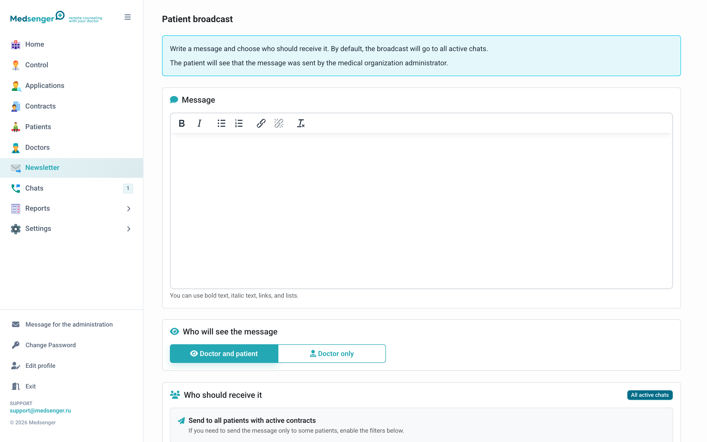 Sending a patient mailing