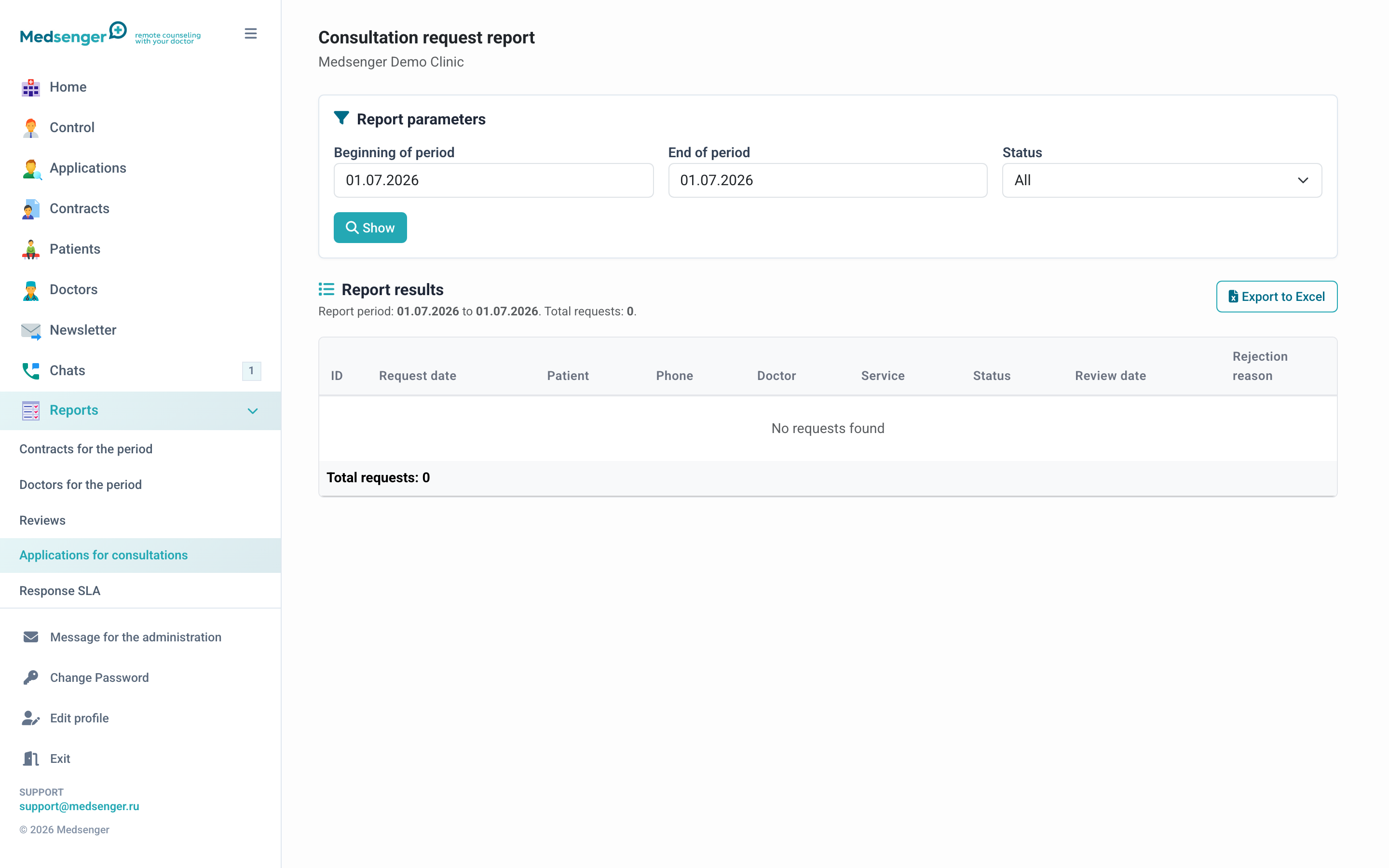 Consultation request report