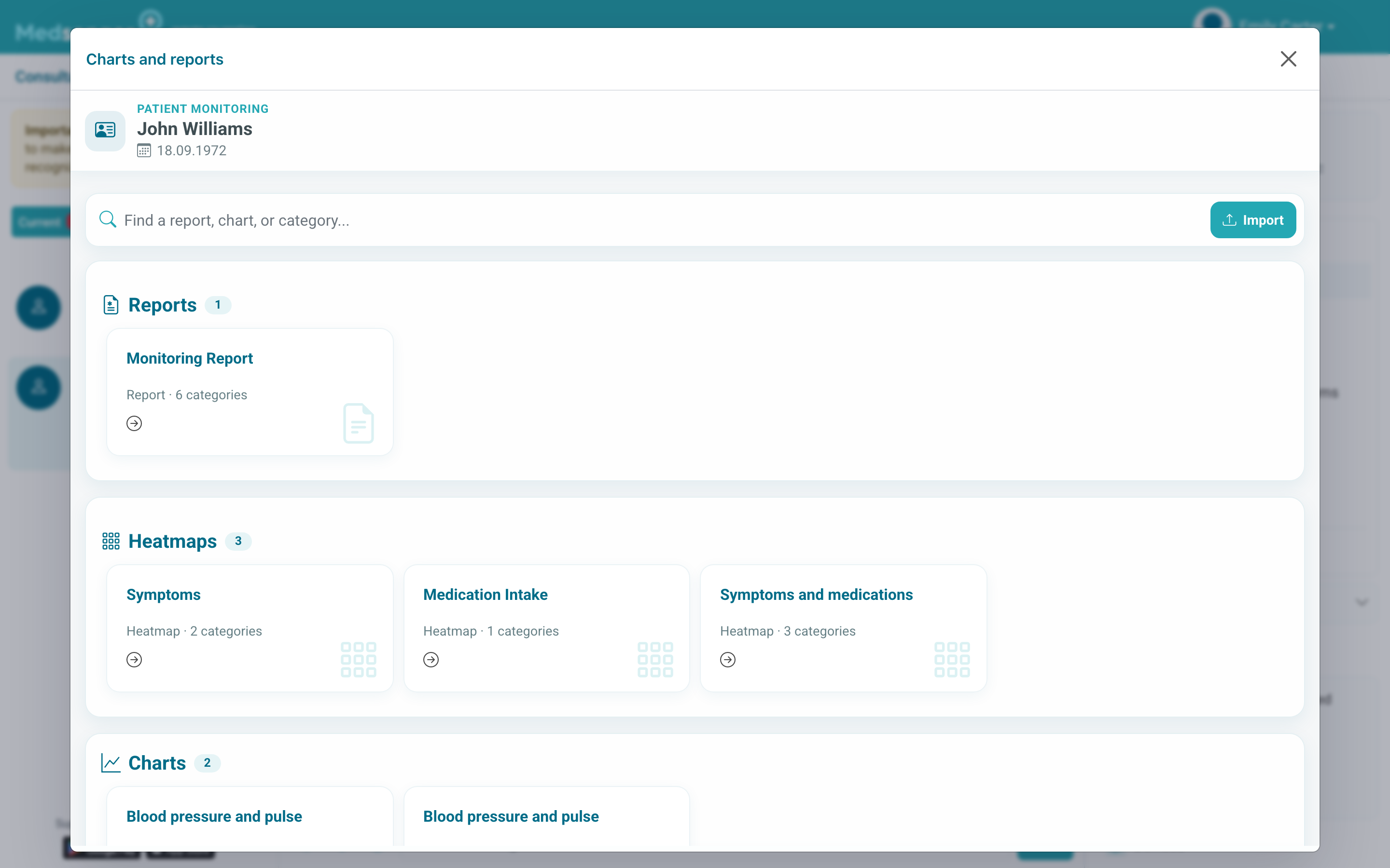 Medical records dashboard