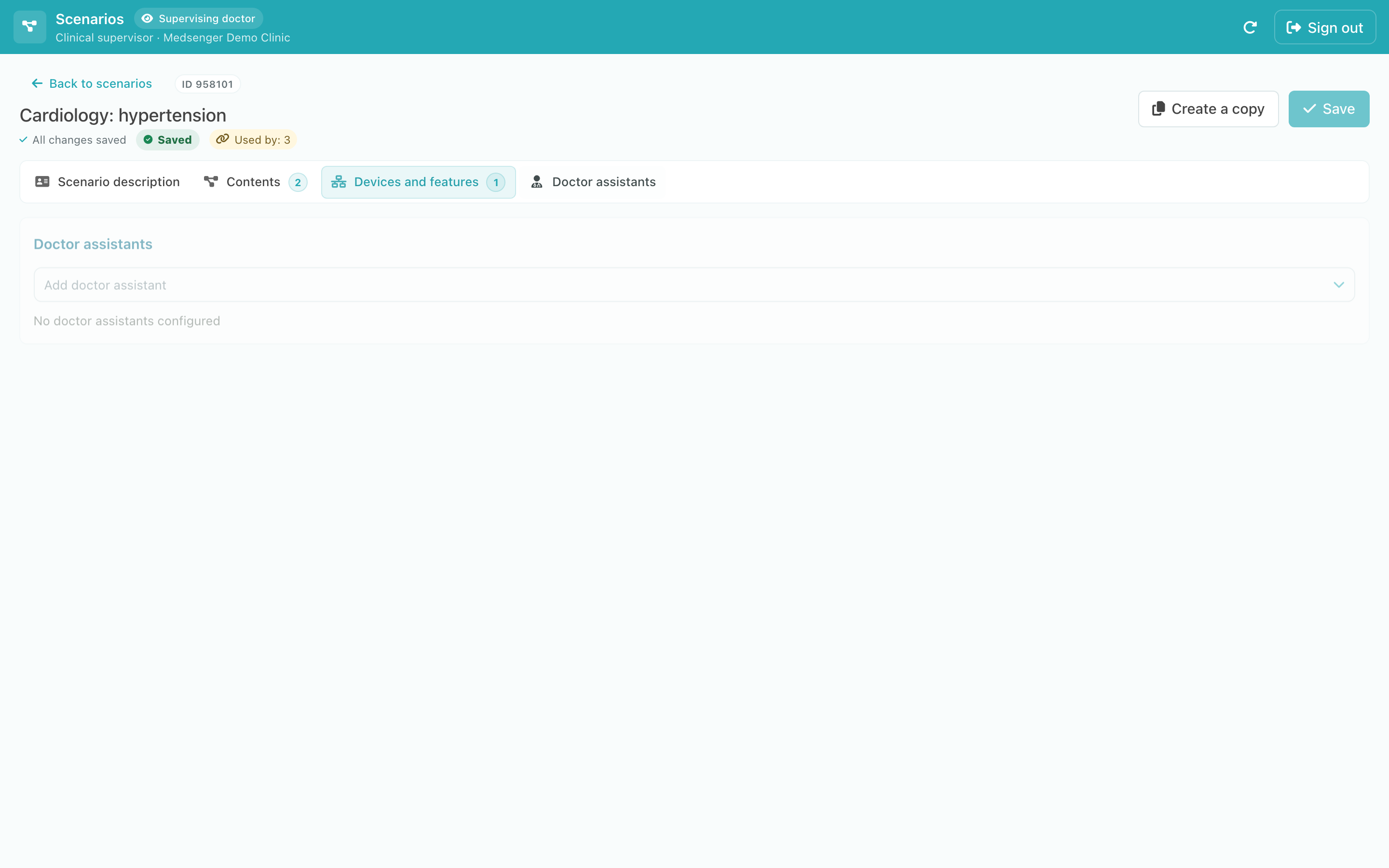 Doctor assistant settings