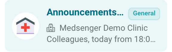 Announcement channel for doctors