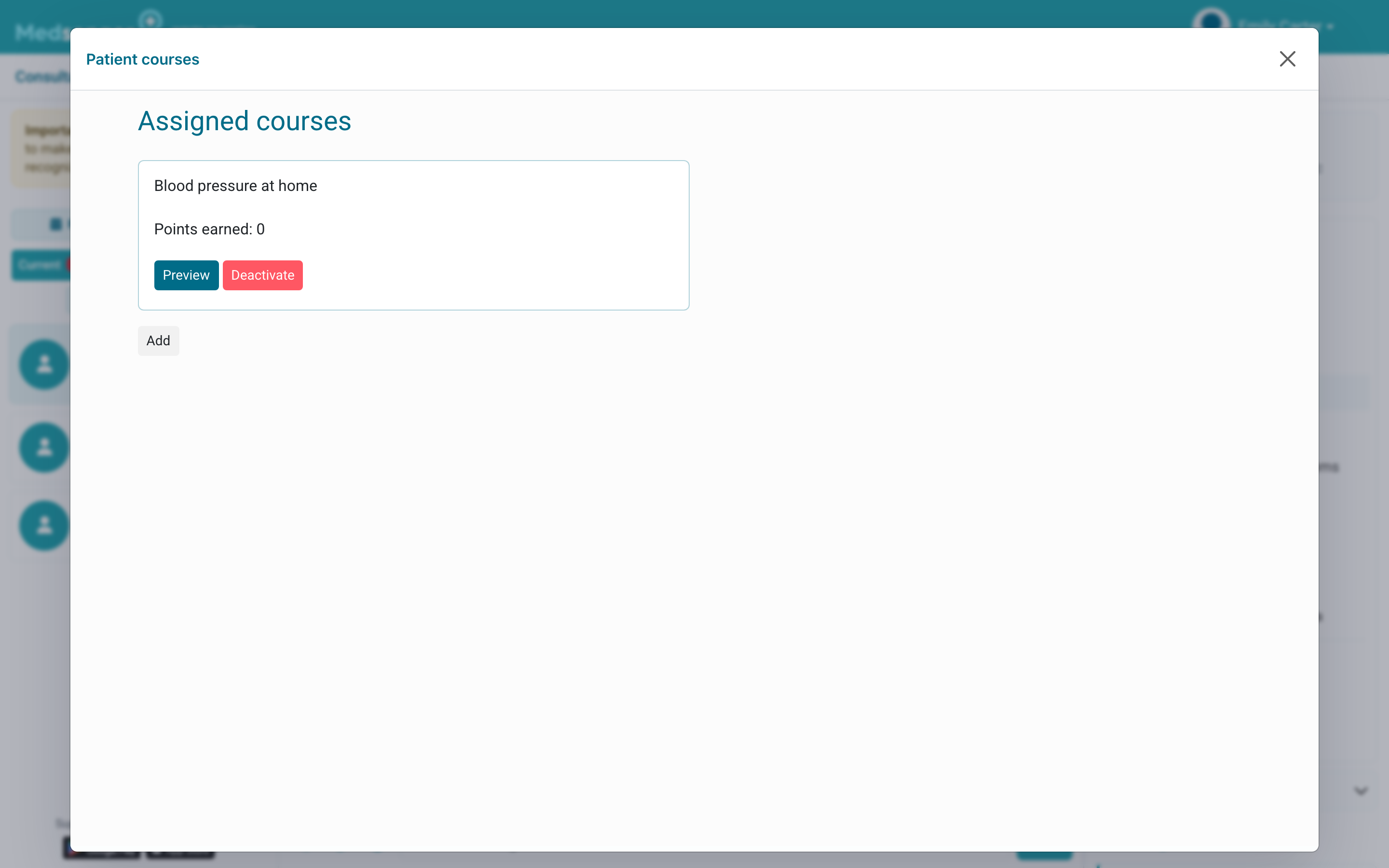 Education courses connected for the patient