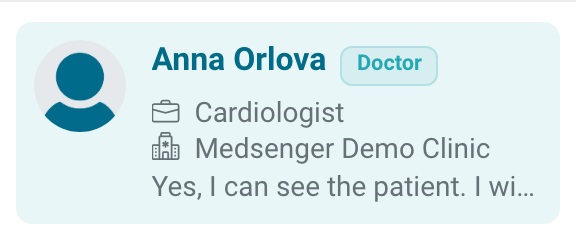Doctor in an internal chat