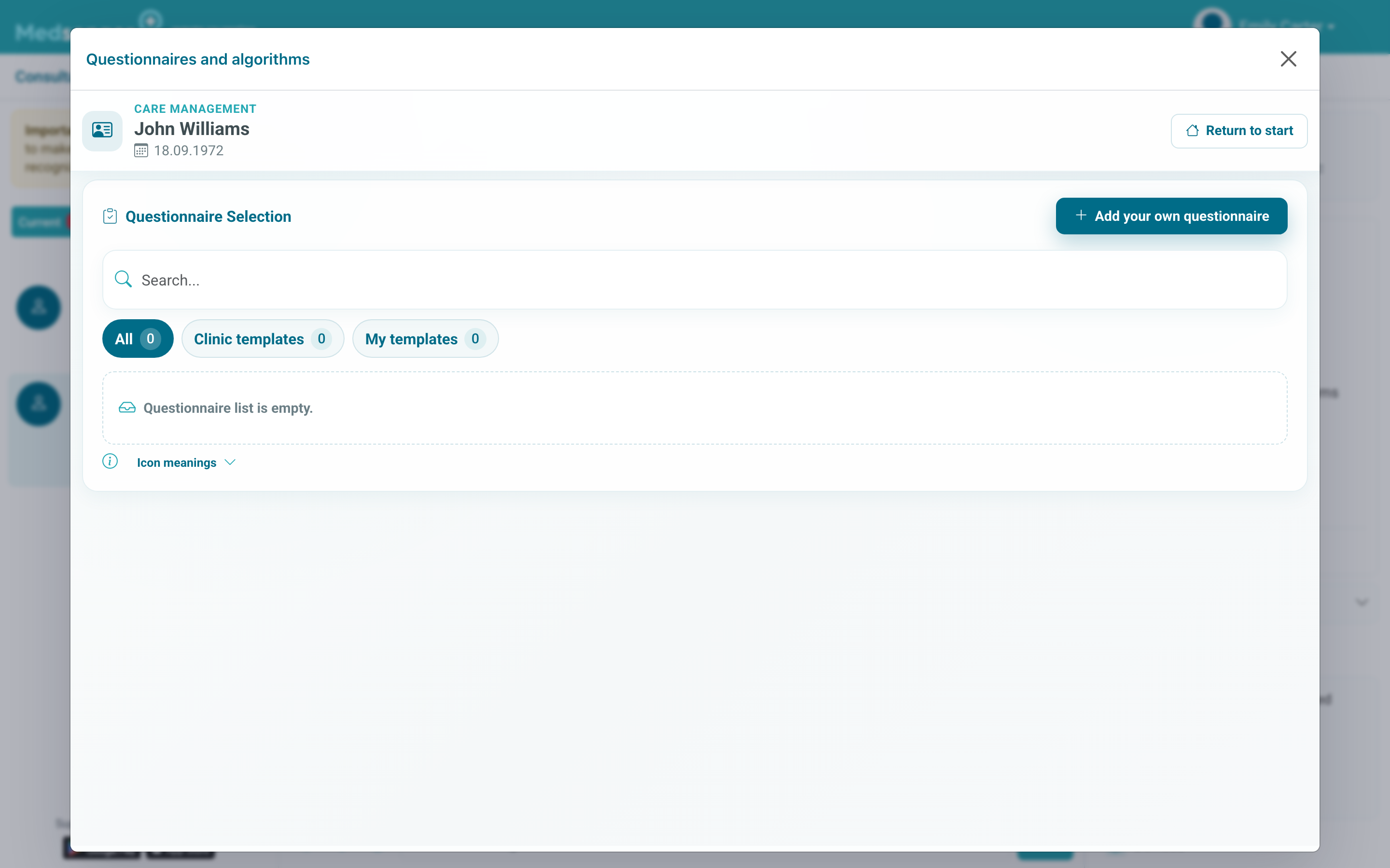 Questionnaire catalog