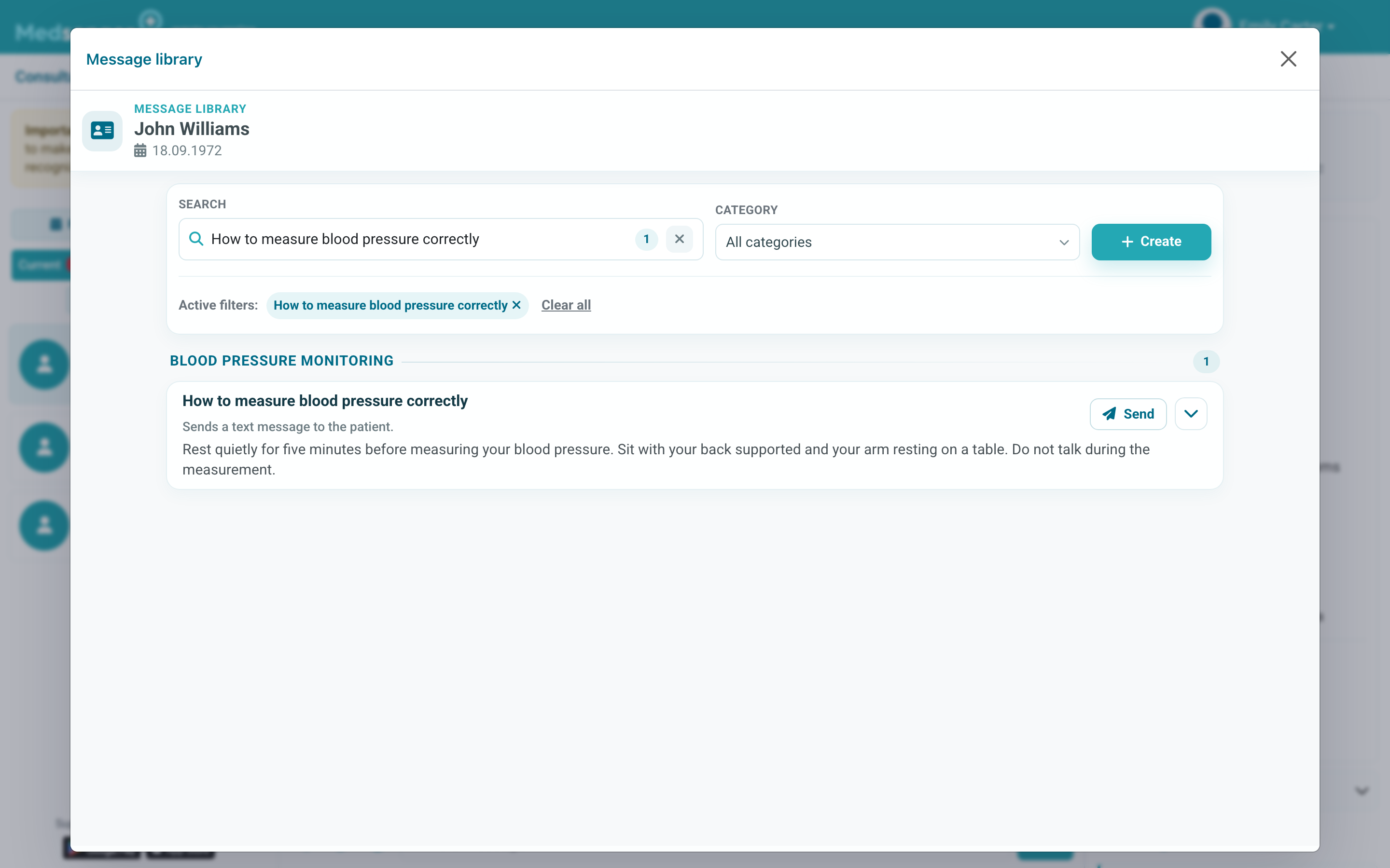Searching the message library