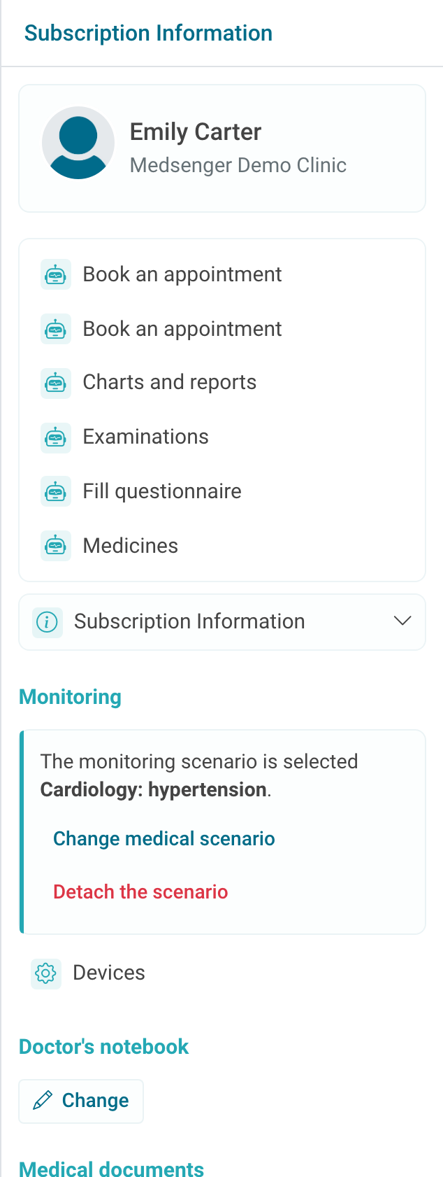Consultation with connected monitoring