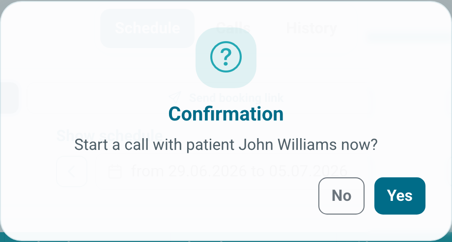 Instant video call confirmation