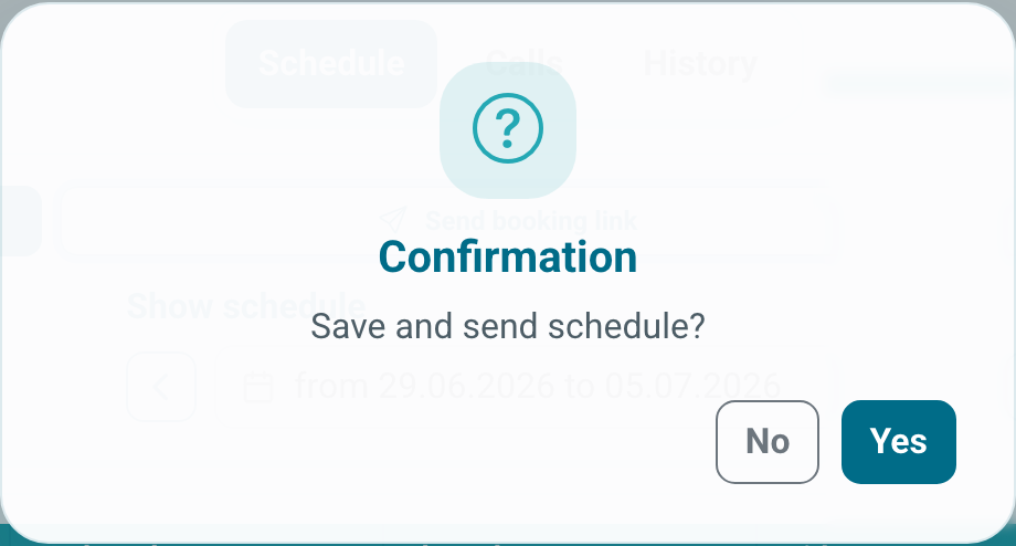 Send booking link confirmation