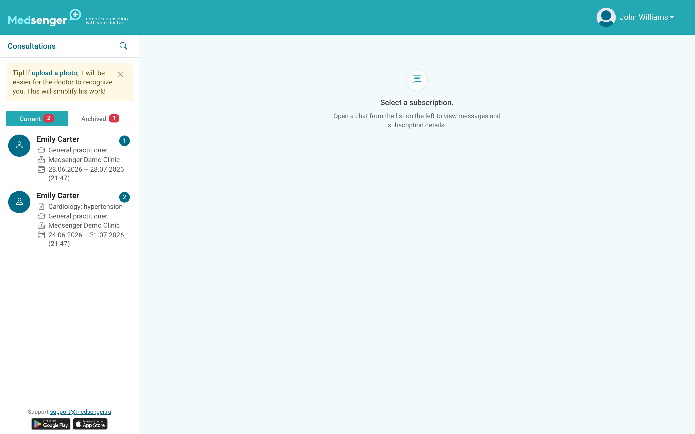 Patient subscriptions