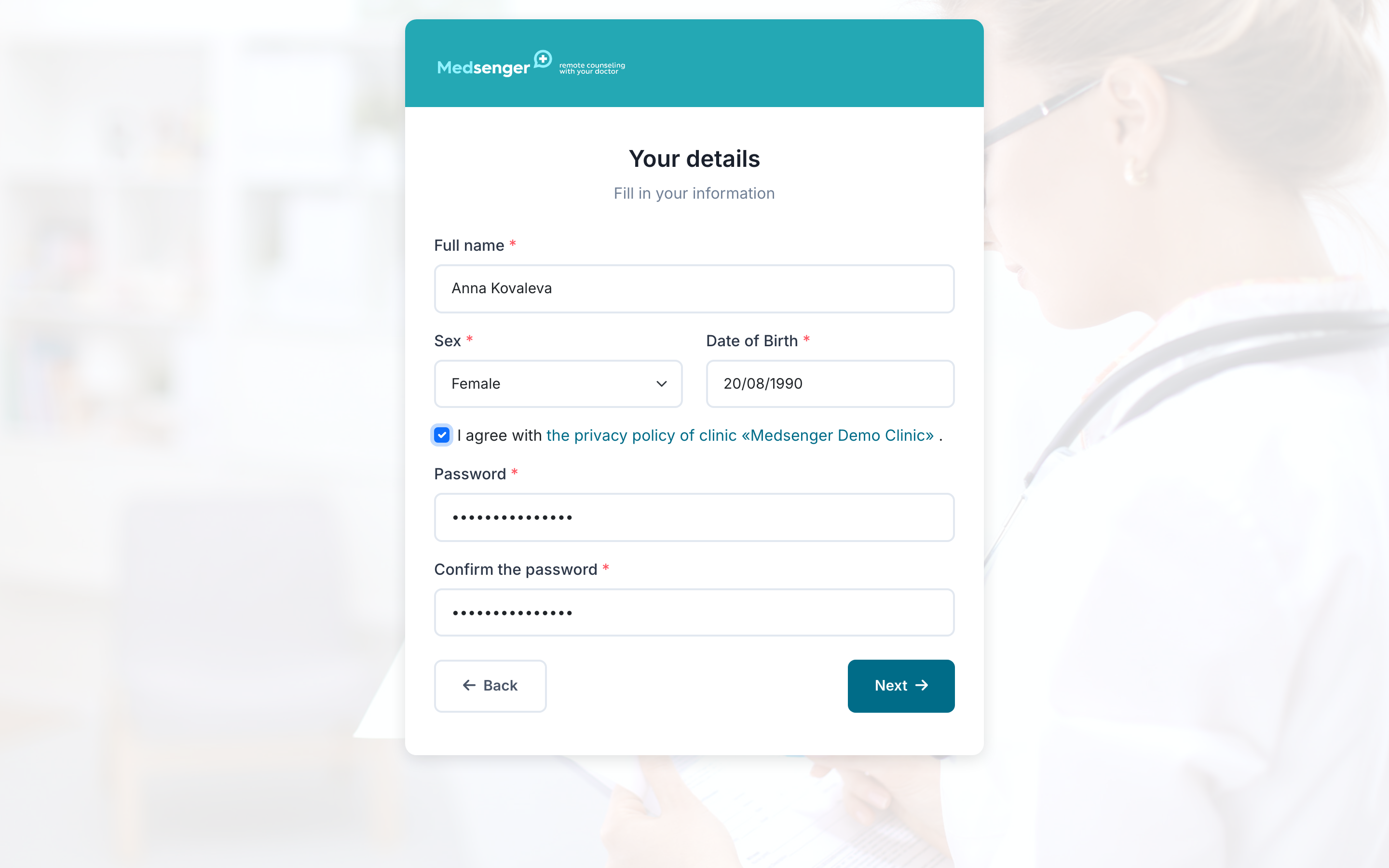 Patient details for automatic consultation opening