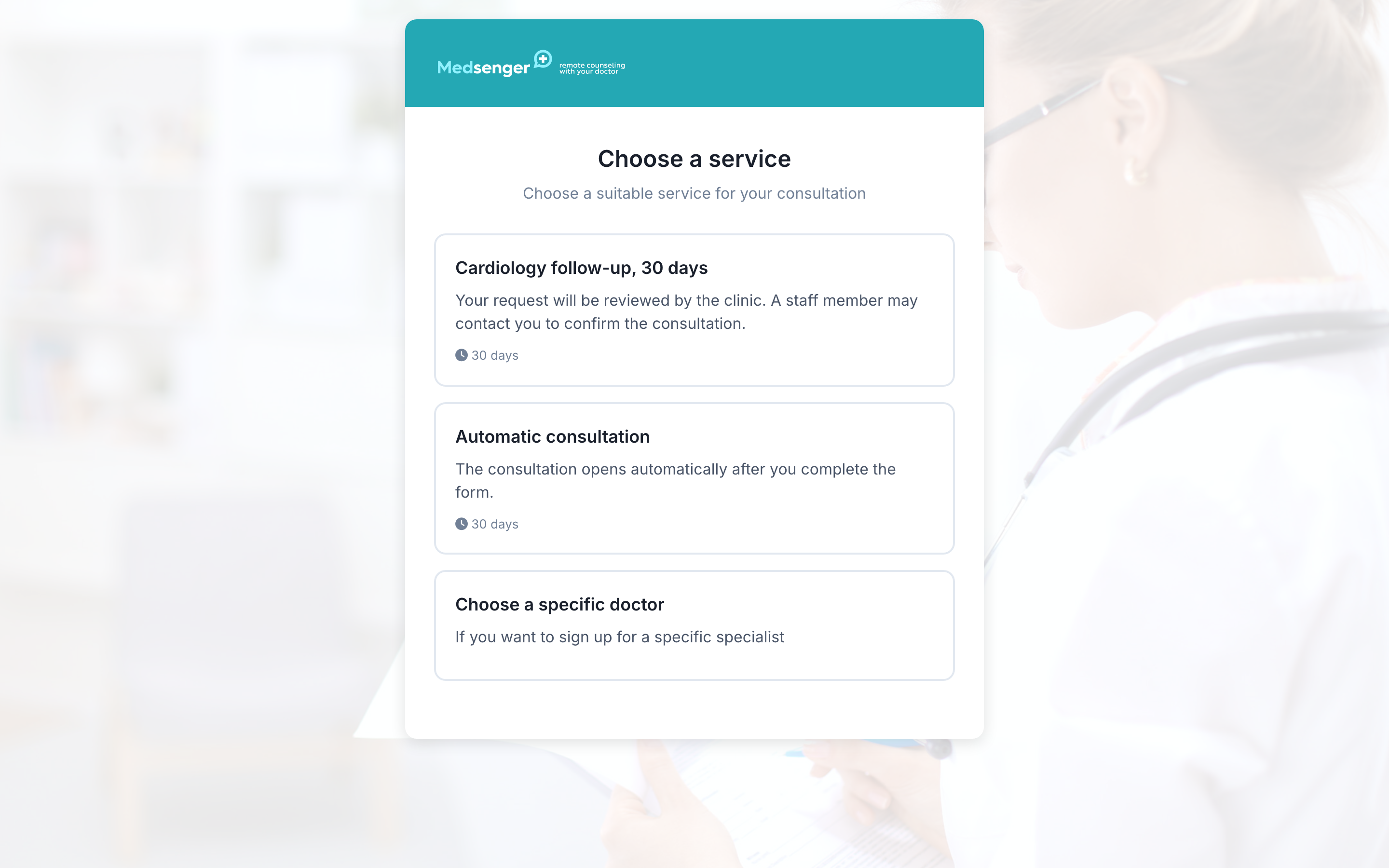 Choosing a service in an online request