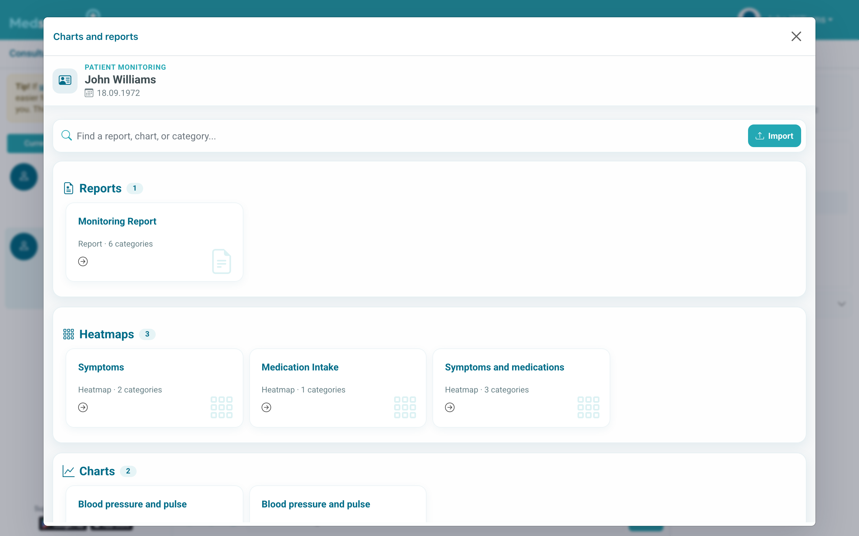 Patient charts and reports